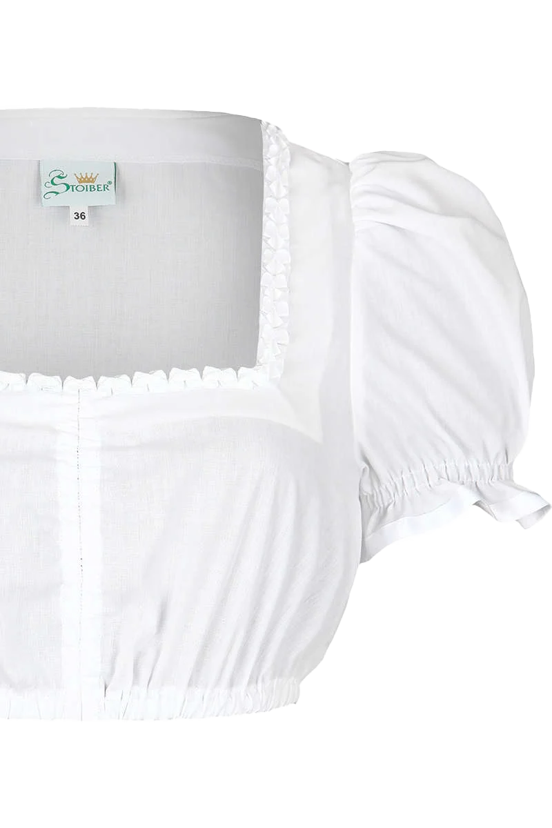 Dirndlbluse mit Froschgoscherl-Bordüre