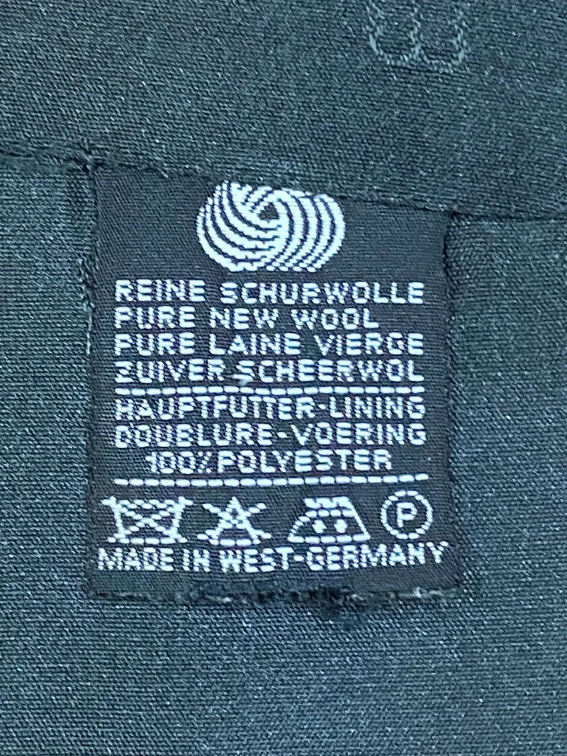 Vintage Smokingweste schwarz Schurwolle einreihig Gr. 46