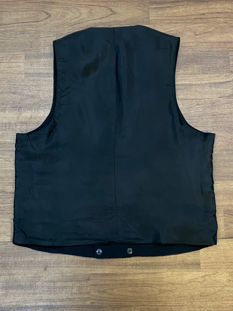 Vintage Smokingweste schwarz gestreift zweireihig Gr. 52
