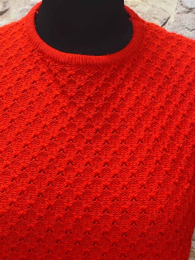 Vintage-Strickkleid Gr.44, rot