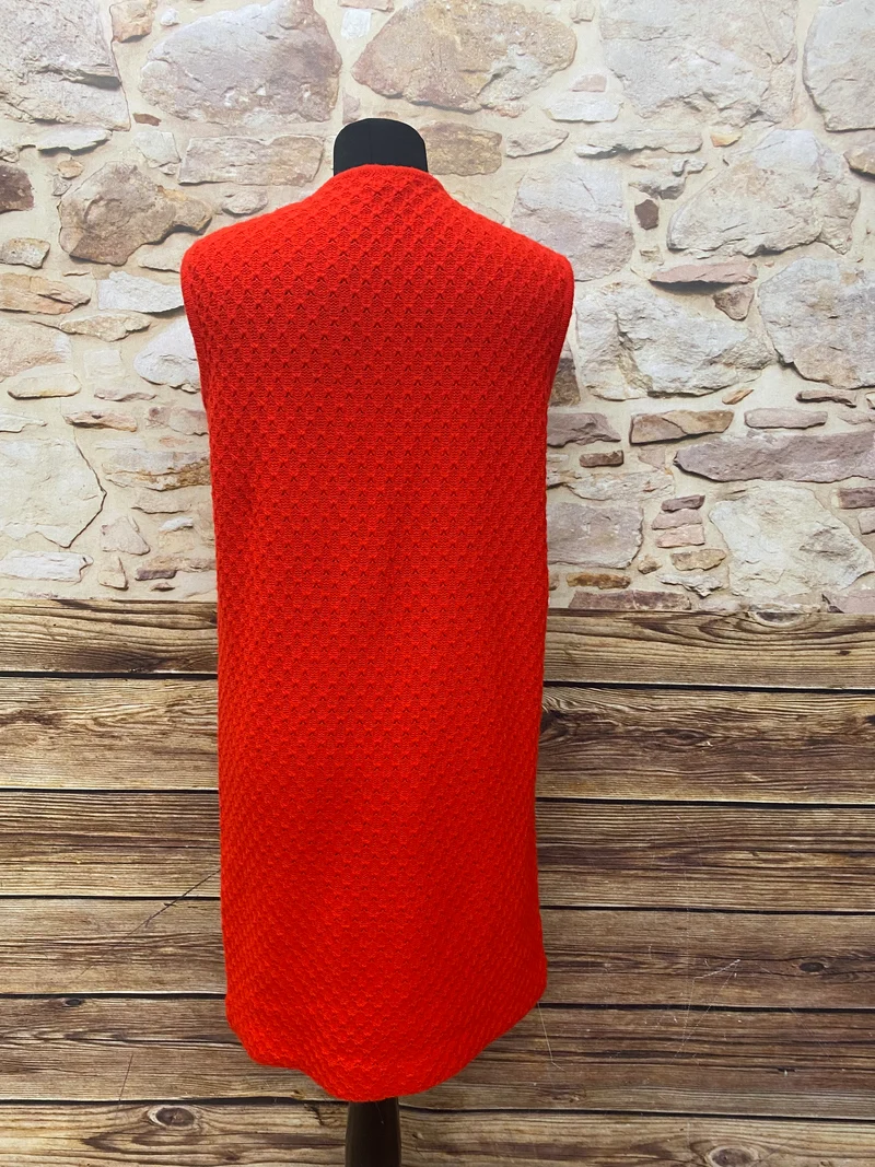 Vintage-Strickkleid Gr.44, rot