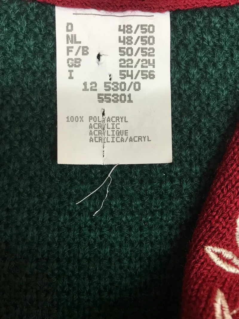 Trachten Strickjacke Damen Größe 50 – grün/rot