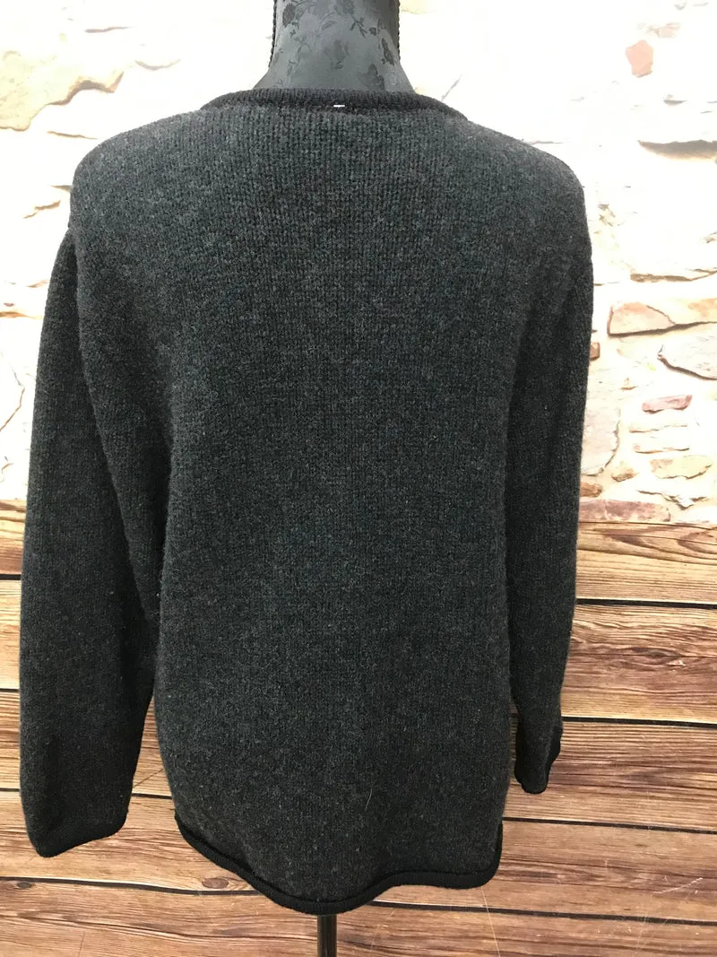 Vintage Trachtenstrickjacke grau - Größe 44