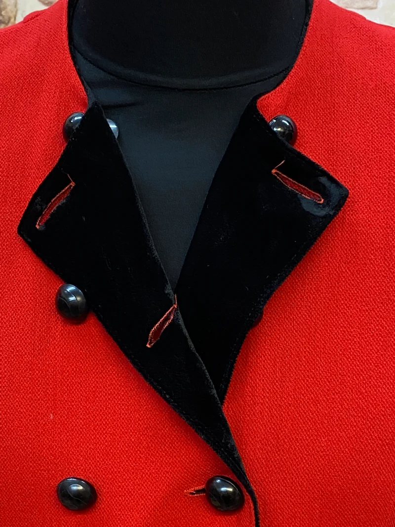 20er Jahre Tageskleid Rot Gr. 42 mit tiefer Taille