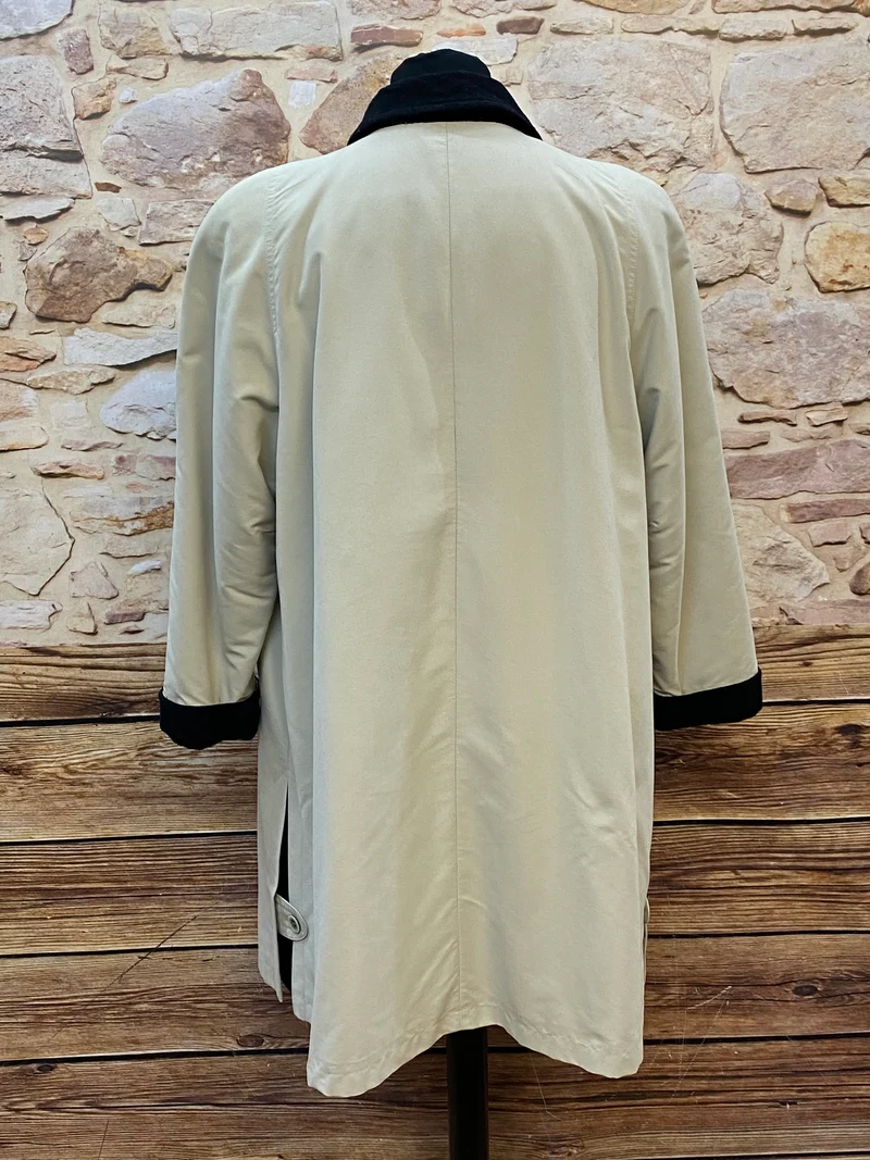 Secondhand Trenchcoat für Damen beige/schwarz ca.Gr.44 Vintage