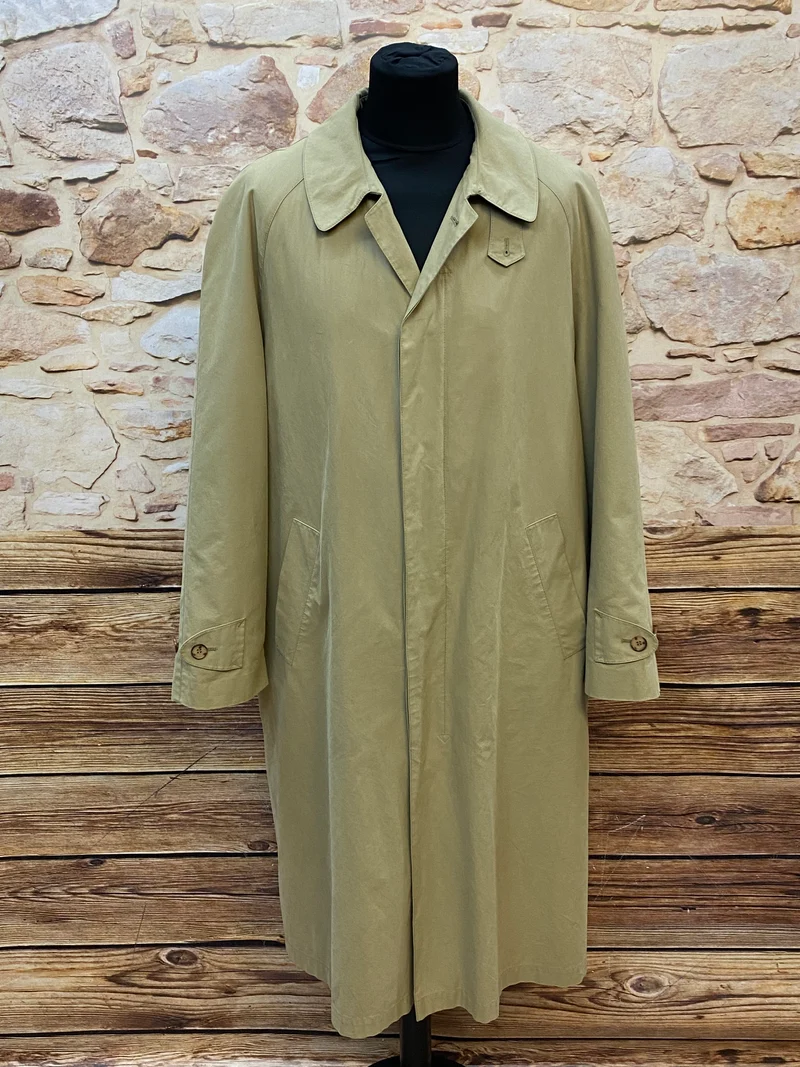 Langer Secondhand Trenchcoat für Herren beige Gr.48 Vintage