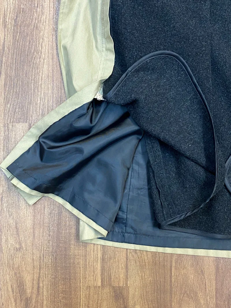 Langer Secondhand Trenchcoat für Herren beige Gr.48 Vintage