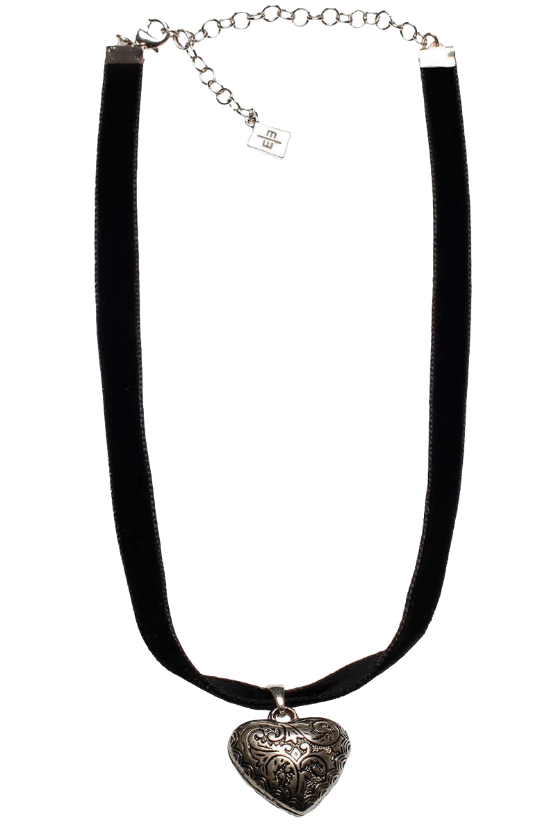Trachten Halskette Herz mit Samtband