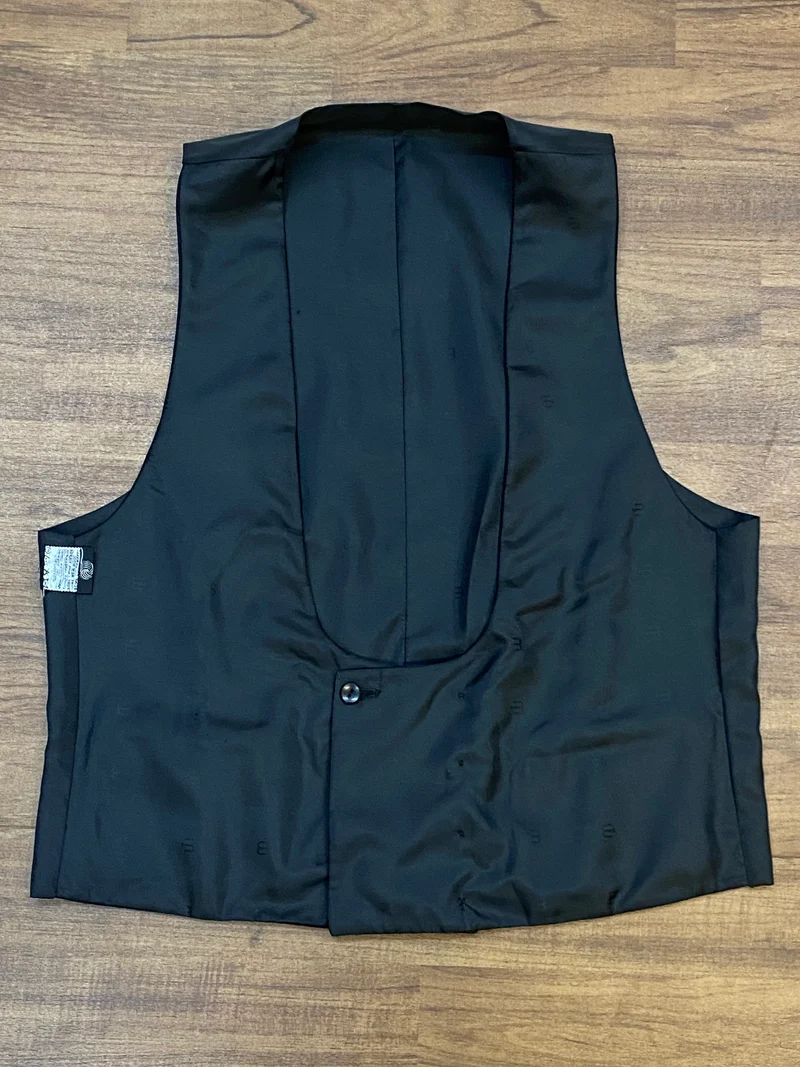 Vintage Smokingweste schwarz zweireihig Gr. 25 Kurzgröße