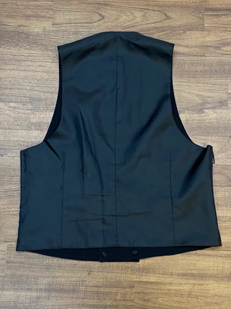 Vintage Smokingweste schwarz zweireihig Gr. 25 Kurzgröße