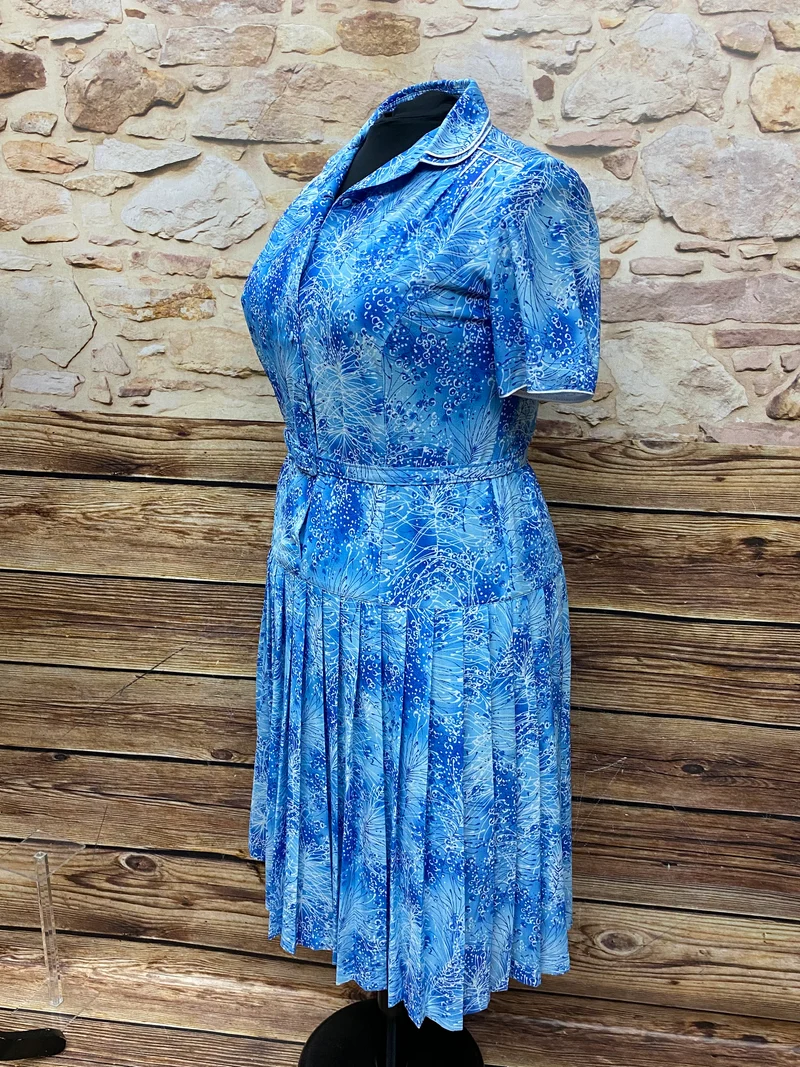 Vintage-Kleid - Blau, Größe 48