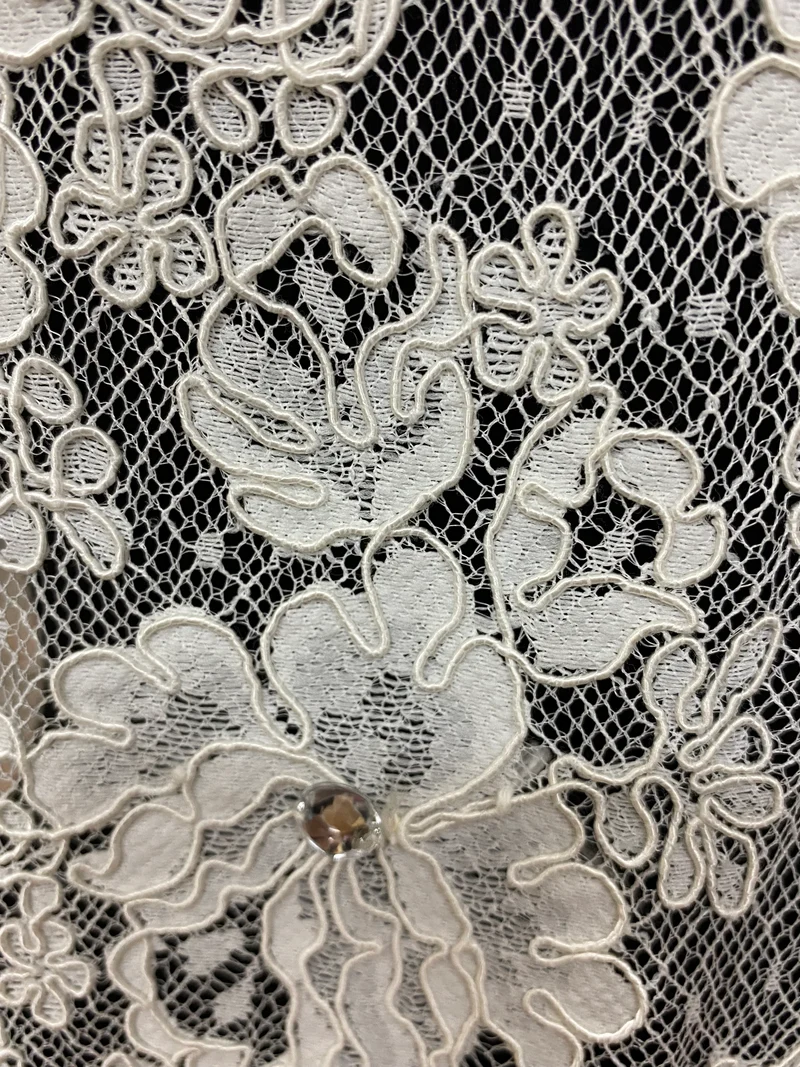 Vintage lange Weste aus geblümter Spitze ca.Gr.36