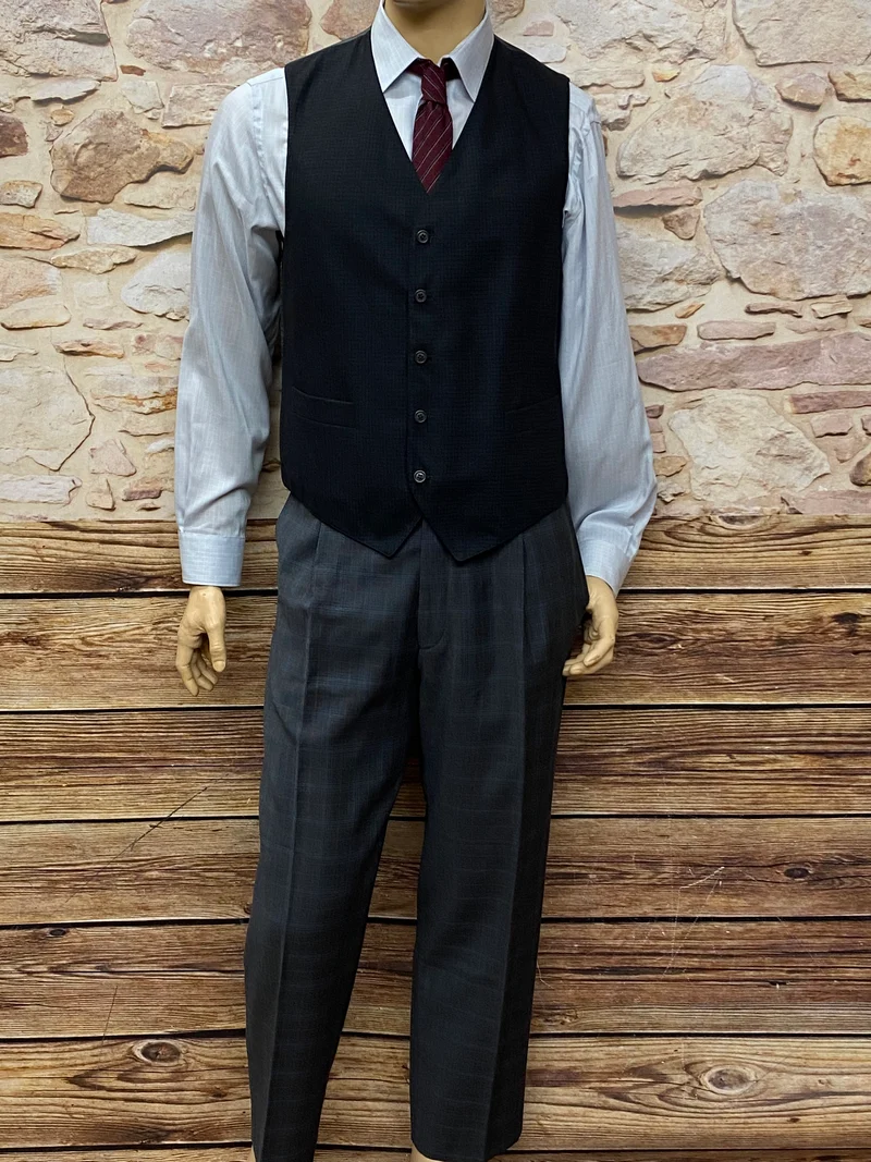 Karierter Vintage-Anzug für Herren, 20er Jahre Stil, Gr.50