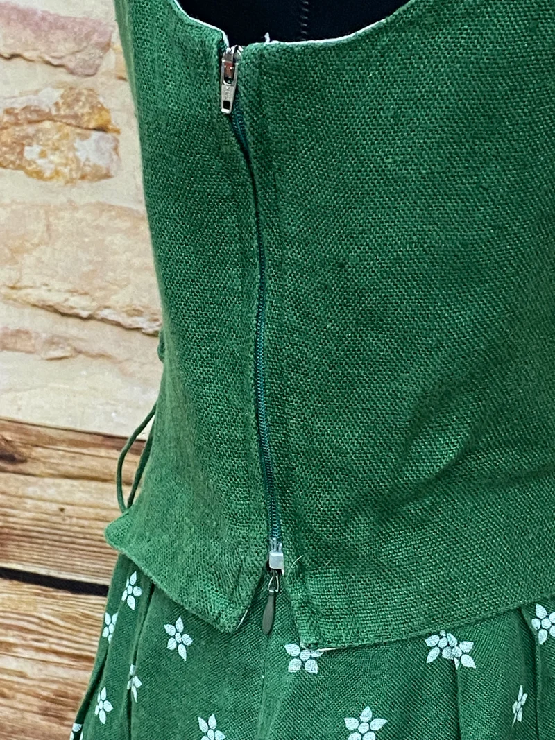 Vintage Dirndl grün lang Gössle Trachtenkleid Damen Gr. 38