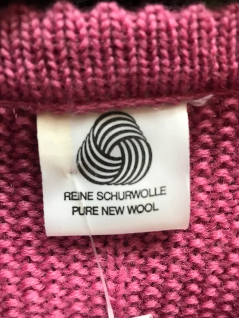 Vintage Trachten Strickjacke Damen Rosé aus Schurwolle – Größe 38