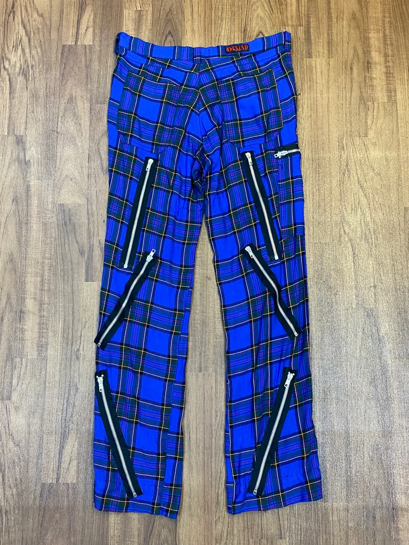 Aderlass Herren Hose Tartan Blue Vintage Size 32, Gr.M