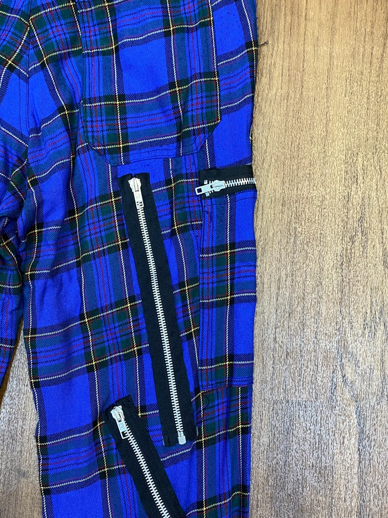 Aderlass Herren Hose Tartan Blue Vintage Size 32, Gr.M