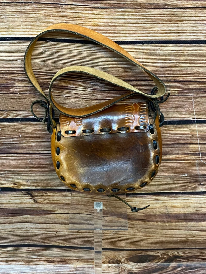Ledertasche Vintage braun Satteltasche gestanzt Handgefertigt