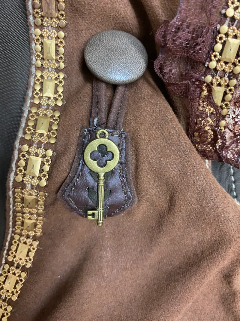Steampunk Damen Outfit Gr. 36 in Braun-Beige