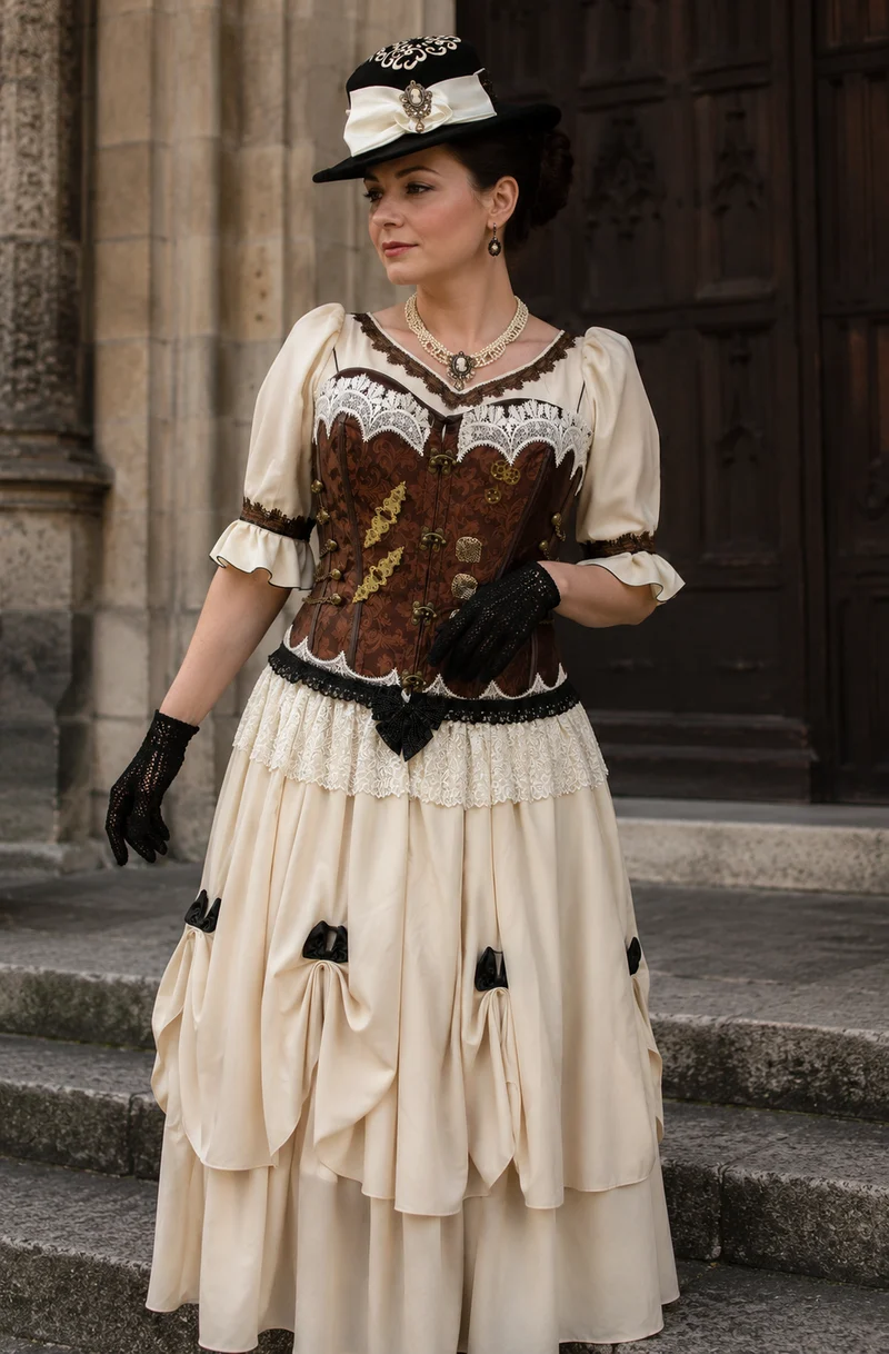 Steampunk Kleid Unikat – Gr. 50