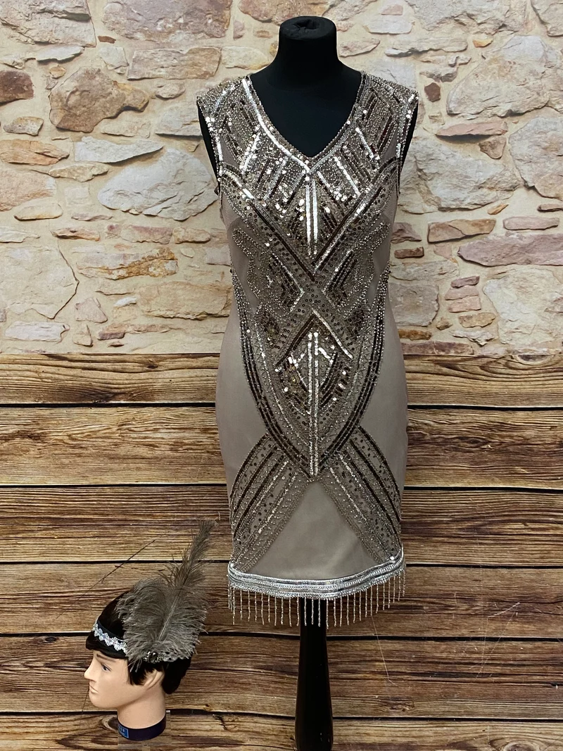 Charlestonkleid Gr. 36, 3-teilig