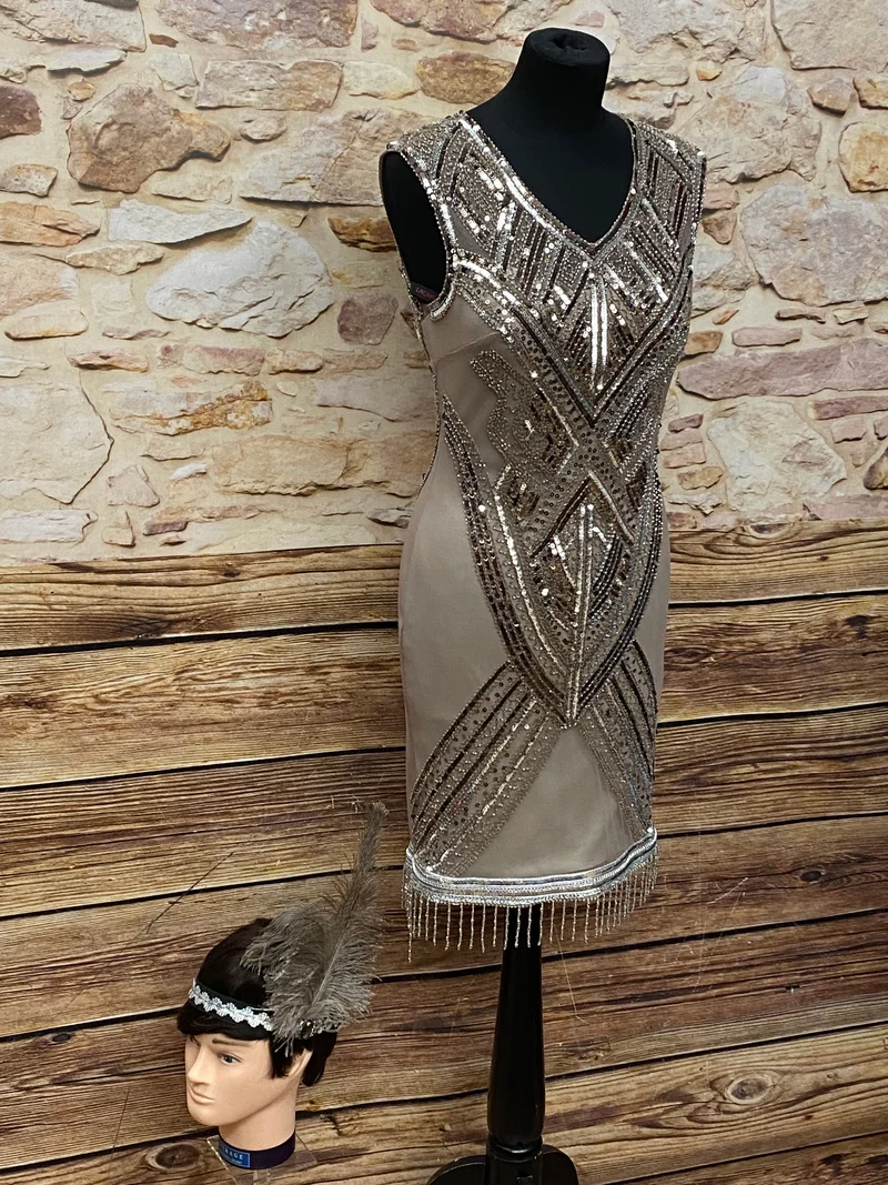 Charlestonkleid Gr. 36, 3-teilig