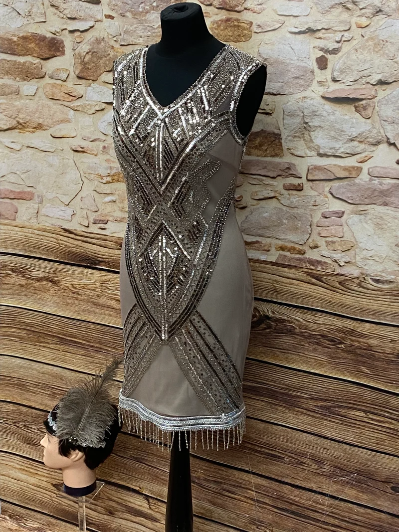 Charlestonkleid Gr. 36, 3-teilig