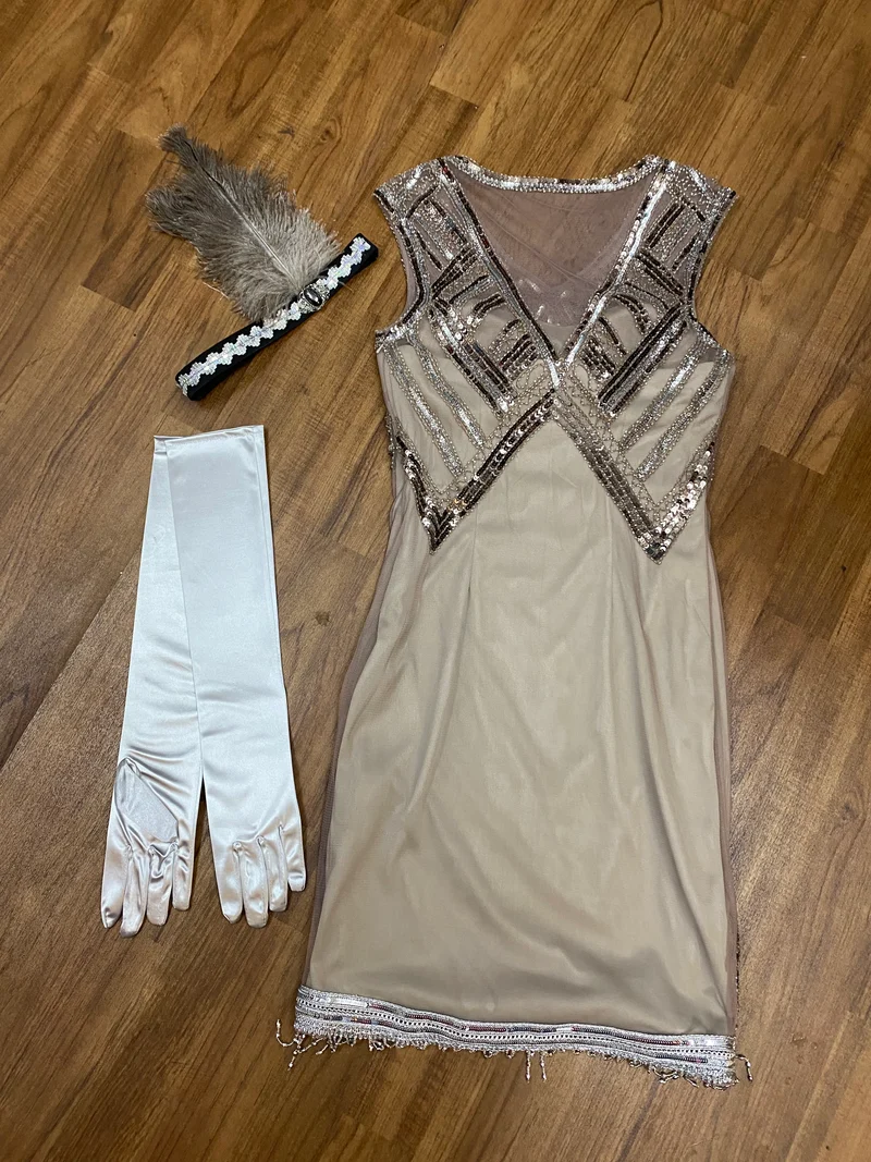 Charlestonkleid Gr. 36, 3-teilig