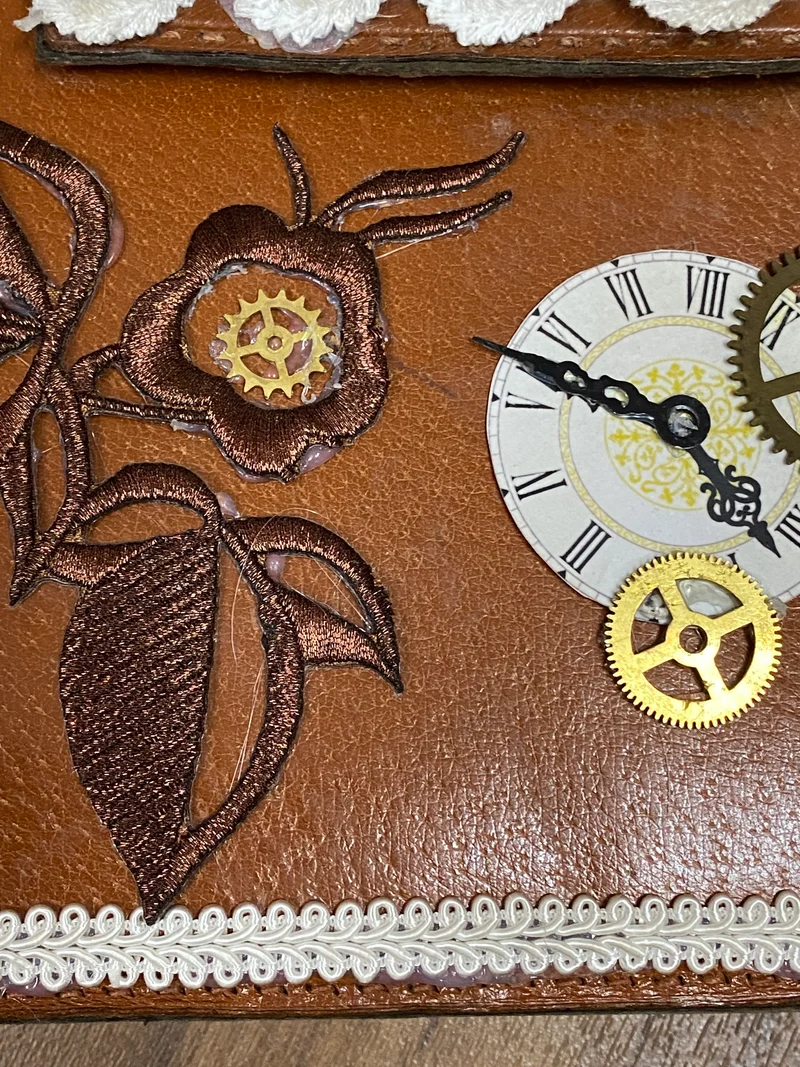 Steampunk-Handtasche aus braunem Leder