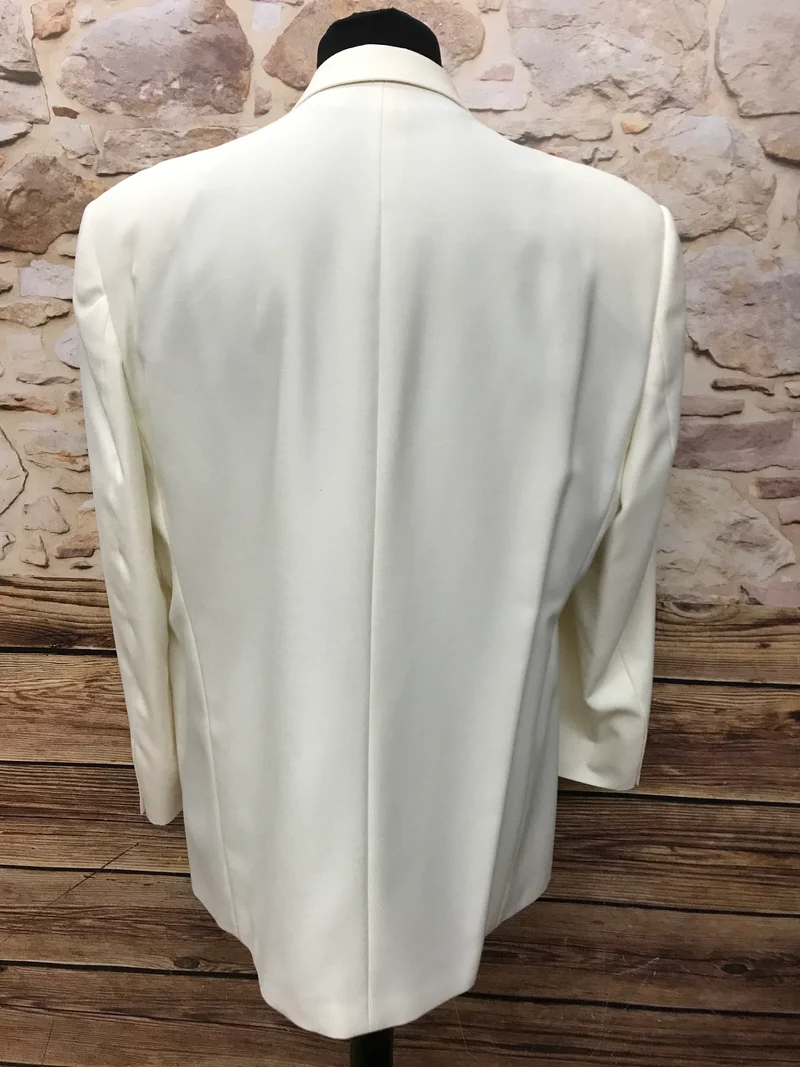 Vintage 80er/90er Dinner Jacket Elfenbein – Doppelreiher Masterhand Gr. 27