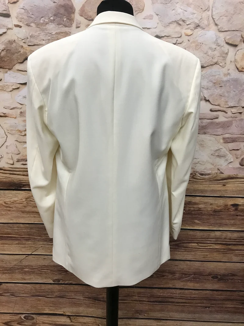 Vintage 80er/90er Dinner Jacket Elfenbein Doppelreiher Wilvorst Gr. 106