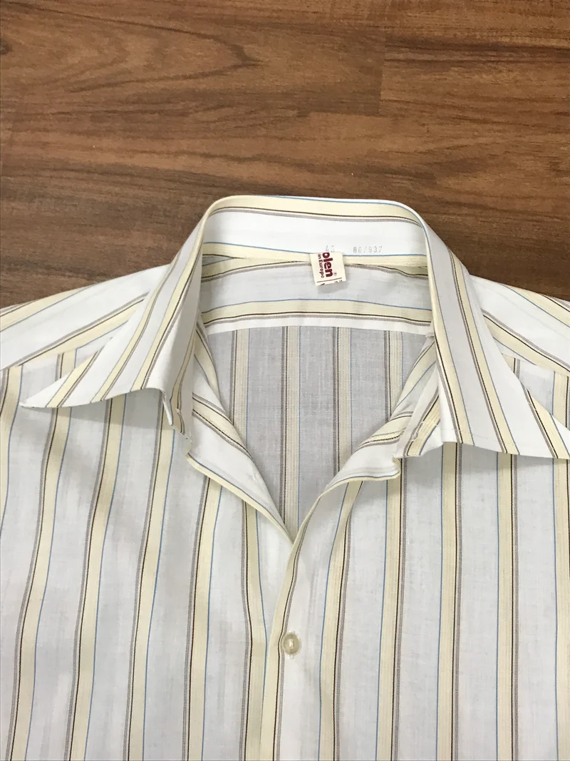 70er Jahre Hemd Vintage Gr.40 gelb, gestreift