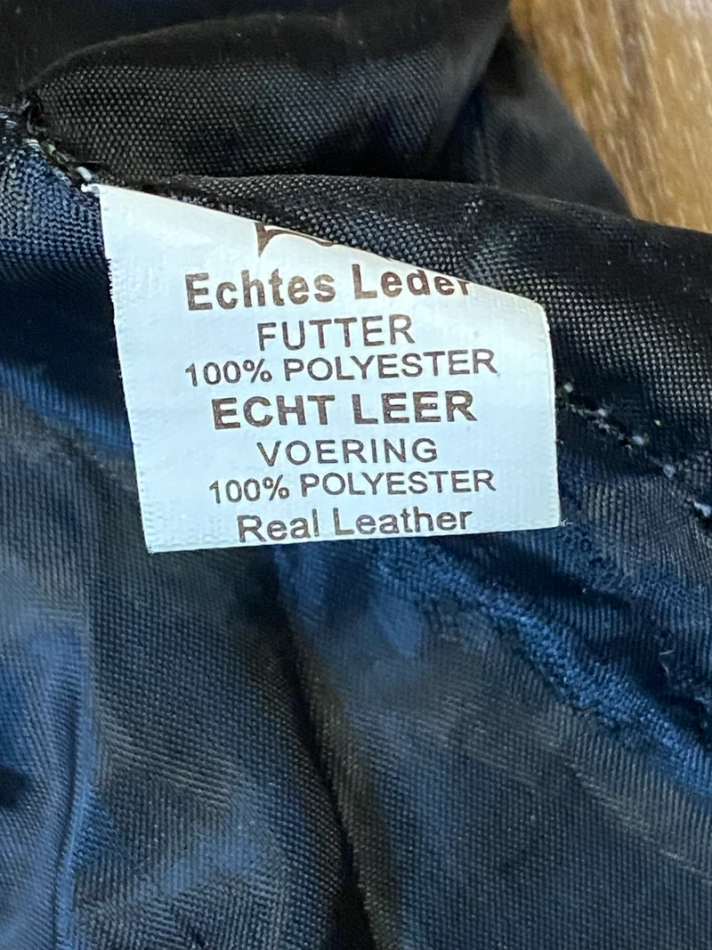 Vintage Kniebundlederhose Herren Schwarz Achim Klein Größe 56 Echtleder bestickt