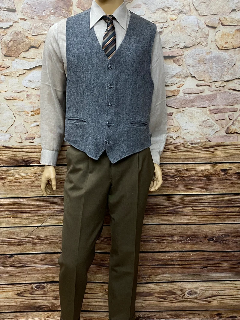 20er Jahre Herren Outfit Gr. 50 mit Nadelstreifen-Sakko
