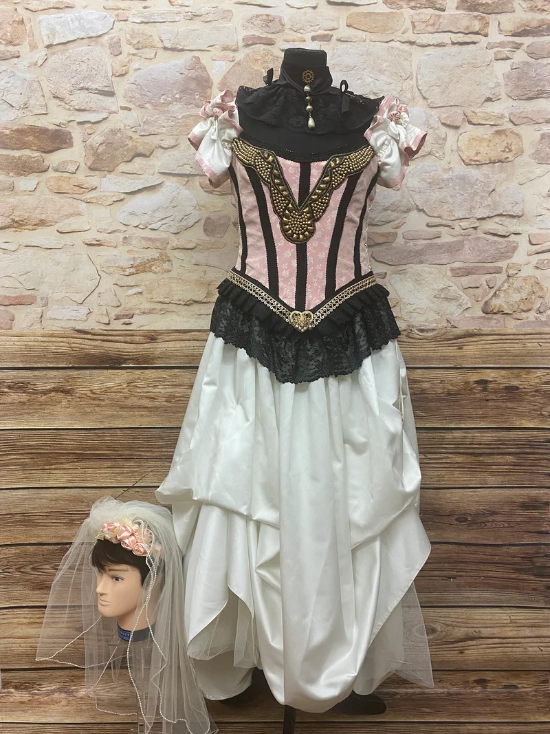 Extravagantes Steampunk Brautkleid Gr. 38 – 4-teiliges Unikat