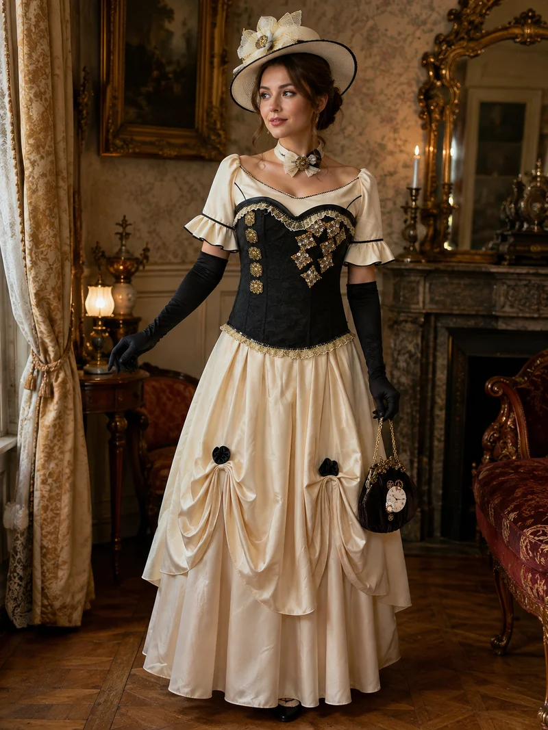 Steampunk Brautkleid Unikat Gr. 46 – Viktorianischer Stil