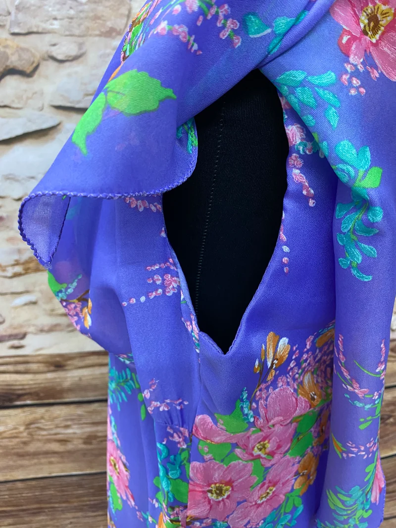 70er Jahre Maxi-Kleid True Vintage Original Gr.44