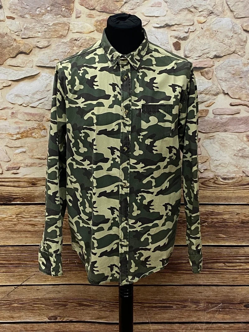 Vintage Tarnjacke Herren Jacke - Tarnhemd Camouflage Gr.XL