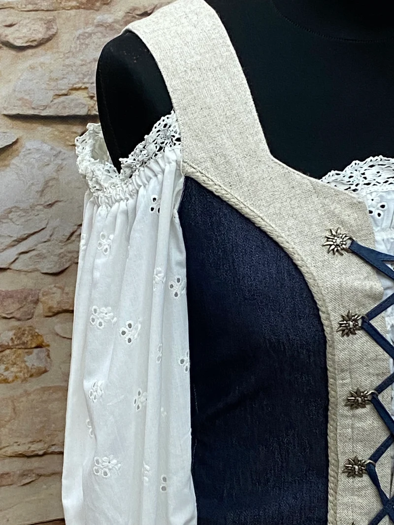 Trachten-Mieder – Bluse, Größe 36