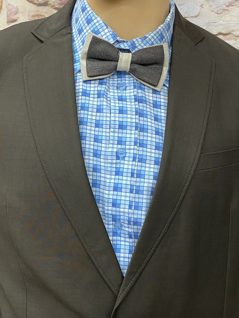20er Jahre Herren Outfit braun Gr. 56 – Knickerbocker Anzug mit Schiebermütze, Fliege & kariertem Hemd