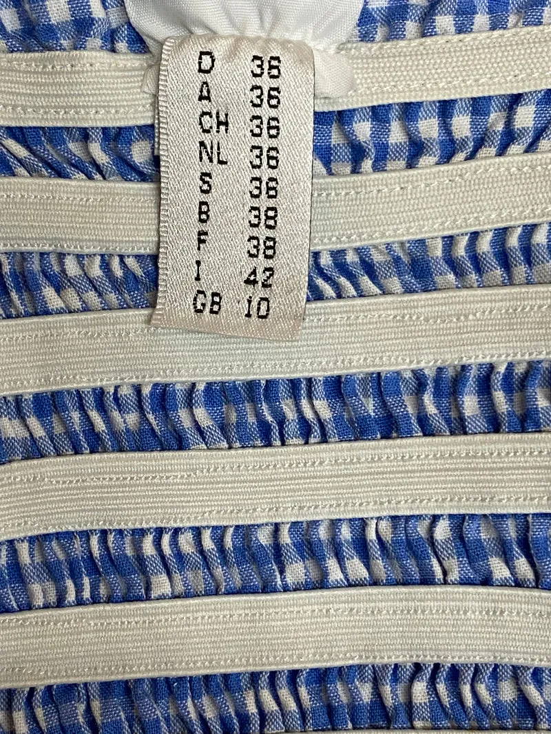 Hammerschmid Trachtenbluse blau weiß kariert Gr. 36