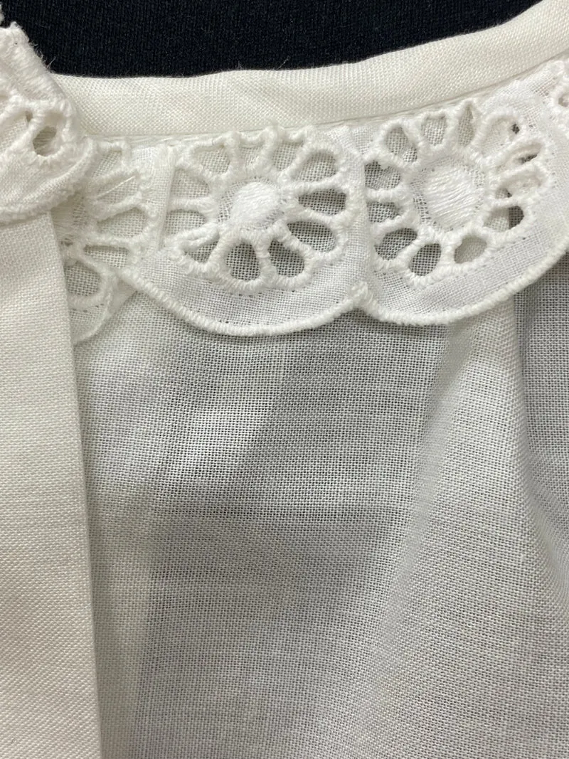 Vintage Dirndlbluse offwhite - hochgeschlossen