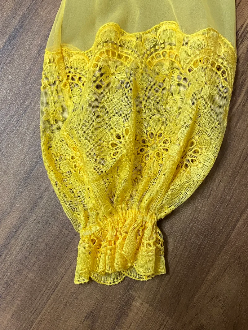 Original 70er Jahre Vintage Maxikleid Gr.36 in knalligem Gelb