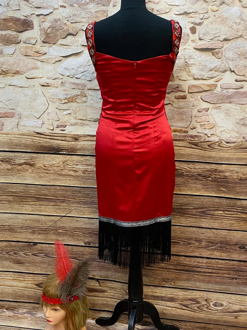 Rotes Charlestonkleid 20er Jahre Gr. 36