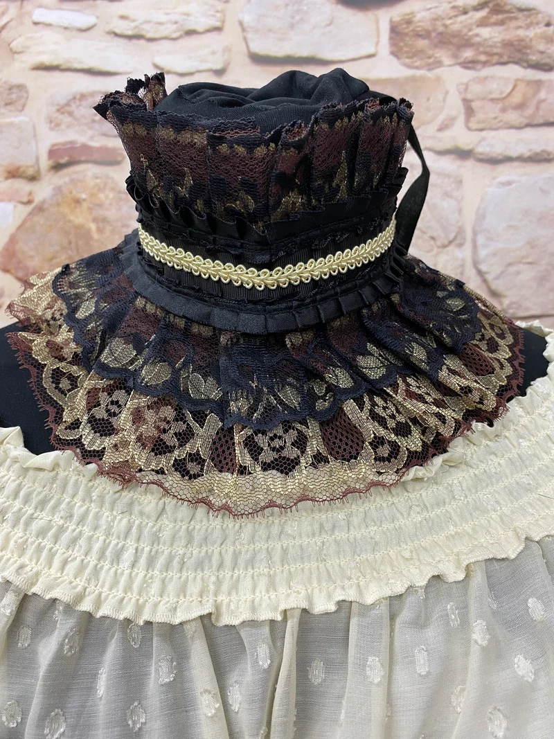 Steampunk Damen Outfit Gr. 46 – braune Corsage, Rock & handveredelter Überrock