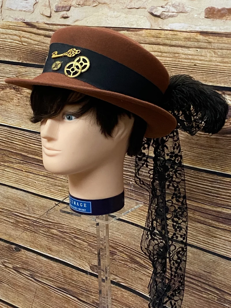 Hochwertiger Steampunk Damenhut braun, Unikat Gr.56