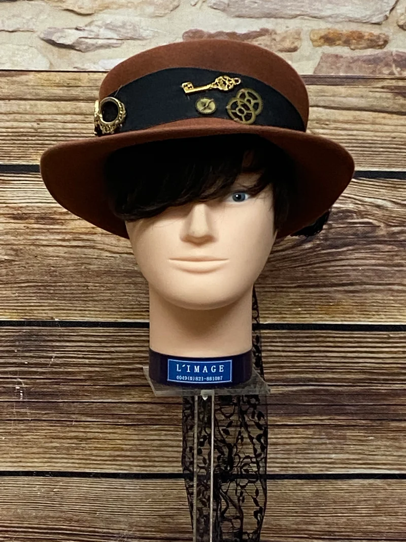 Hochwertiger Steampunk Damenhut braun, Unikat Gr.56
