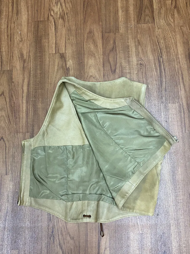 Trachtenmieder – Echtleder – Beige – Größe 46