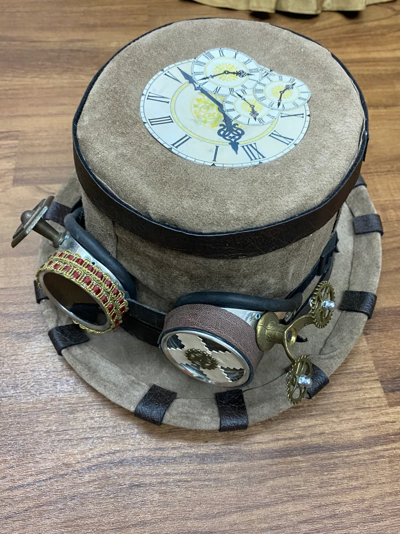 Steampunk-Damenkostüm „Oliv & Gold“ – Gr. 38