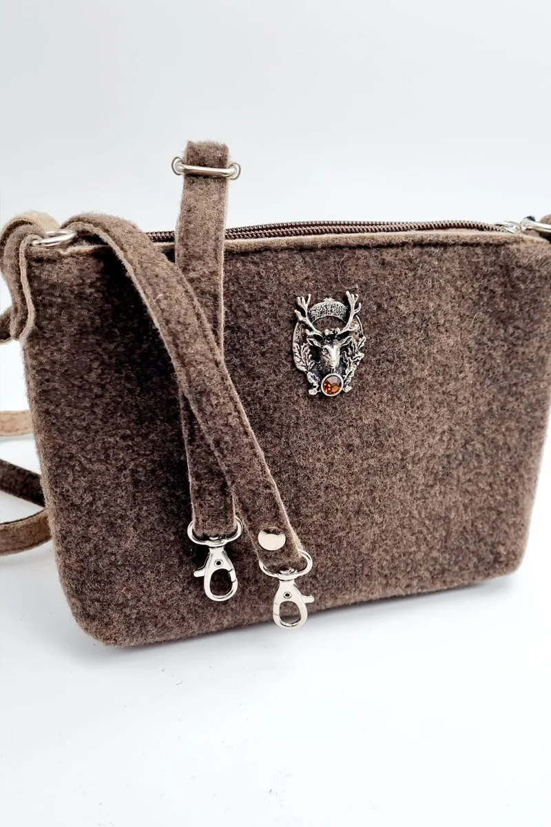 Filztasche - Hirschkopf - Dunkelbraun - P.S. Schuhmacher
